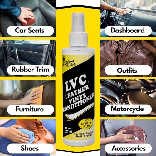 CALIFORNIA CUSTOM – Leather Vinyl Conditioner LVC, Protect Your Leather, Rubber, Plastic and Vinyl from Wearing