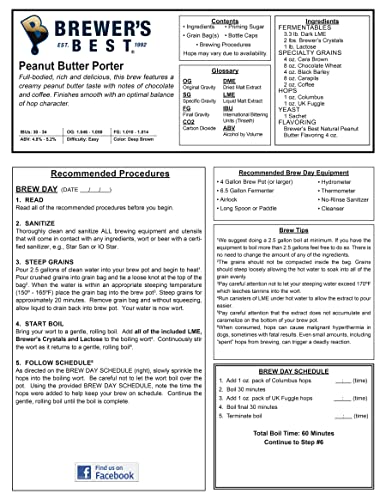 Brewer's Best Beer Ingredient Kit -5 Gallon (Peanut Butter Porter)