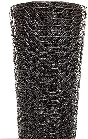 Fencer Wire 20 Gauge Black Vinyl Coated Poultry Hex Netting with 1 inch Mesh (6 ft. x 150 ft.)
