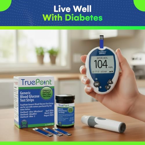 TruePoint Blood Glucose Test Strips, 50 Count, for Ultra Series Meters | For home blood glucose testing, compatible with Ultra, Ultra2
