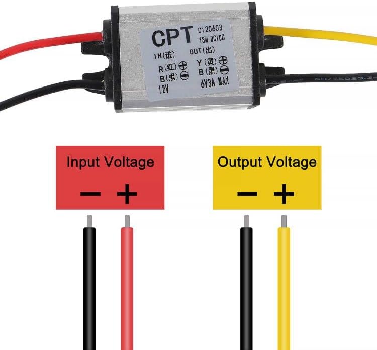 2PCS 12V to 6V Car Power Voltage Converter DC 9V-22V 12V to DC 6V Buck Voltage 3A 18W Waterproof High Efficiency Step Down Volt Module Power Supply