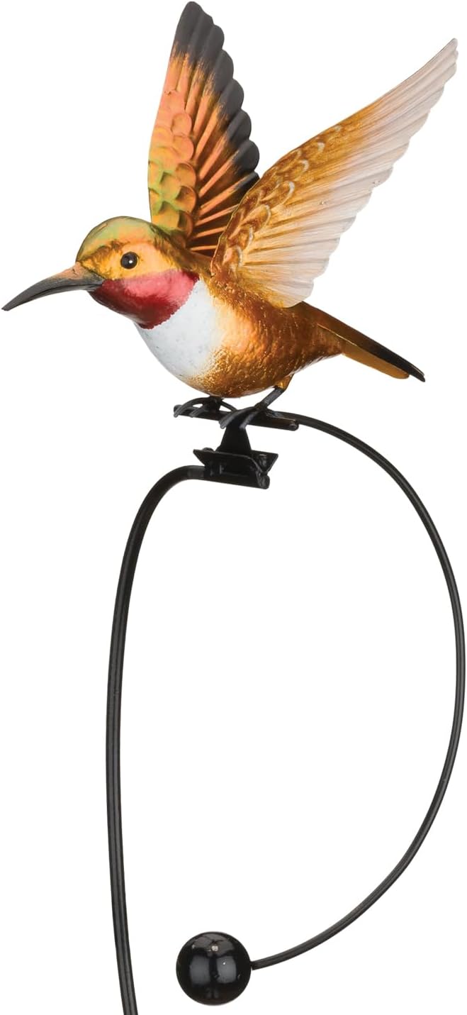 Regal Art & Gift Rocker Hummingbird Garden Stake, Kinetic Metal Yard Art