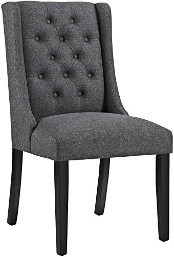 Modway Baronet Modern Tufted Upholstered Fabric Parsons Kitchen and Dining Room Chair in Beige