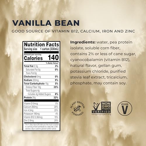 Evolve Plant Based Protein Shake, Café Mocha, 20g Vegan Protein, Dairy Free, No Artificial Sweeteners, Non-GMO, 10g Fiber, 11oz, (12 Pack) (Formula May Vary)
