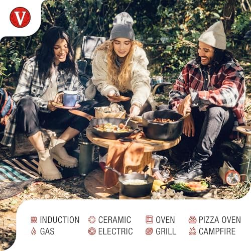 Victoria 8-Inch Cast Iron Skillet, Pre-Seasoned Cast-Iron Frying Pan with Long Handle, Made in Colombia