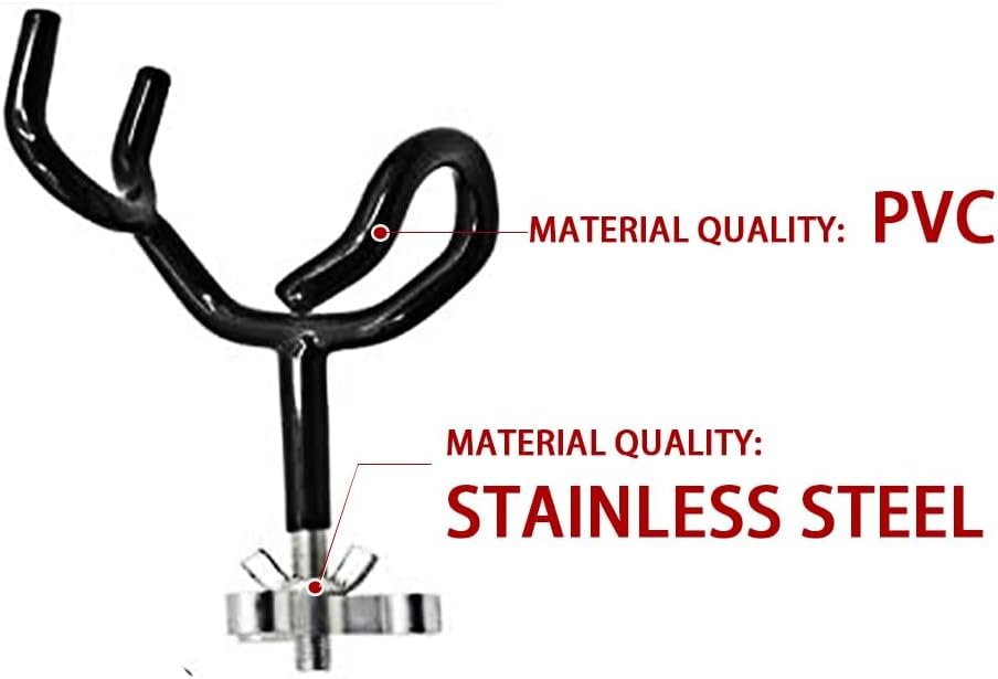 4PCS Sure Grip Steel 20 Degree Angle Rod Holder with Mounting Base Fishing Rod Holder for Boat, Ship, Yacht and More for Fishing Lovers
