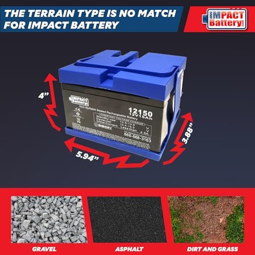 Impact 12V 15 Amp Battery Upgrade for Peg Perego John Deere Tractor Ride-on-Toys | Gator and Gauncho | Replace 12-Volt 12 Ah for Kids Tractor