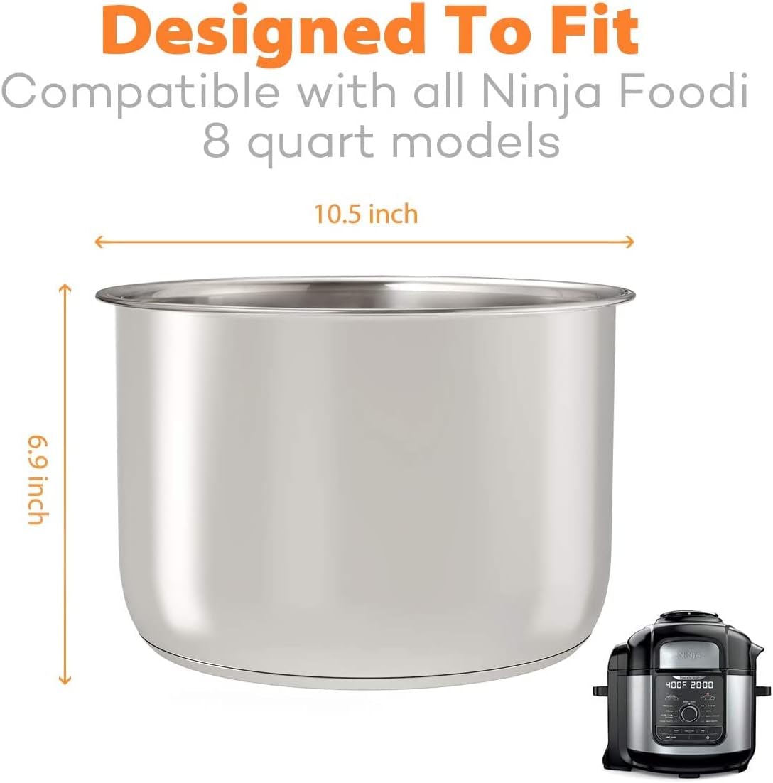 Goldlion Stainless Steel Inner Pot Replacement for Ninja Foodi 6.5 Quart