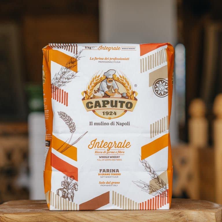 Antimo Caputo Integrale Whole Wheat Flour 11 LB Bag - Naturally contains Wheat Bran & Germ, From Italy