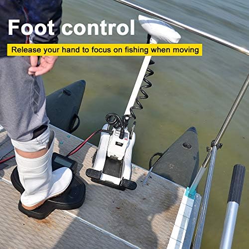 Haswing Bow Mount Trolling Motor 55lbs 54in - Remote & Foot, Quick Release | Fresh & Saltwater Ready, Wireless Foot-33ft, Remote-164ft, Black/White, Fits Boats up to 19ft, Req 13.7x8” Flat Mount Surface