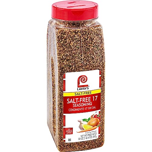 Lawry's Salt Free 17 Seasoning, 10 oz - One 10 Ounce Container of 17 Seasoning Spice Blend Including Toasted Sesame Seeds, Turmeric, Basil and Red Bell Pepper for Seafood Poultry and Beef