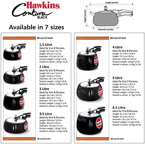 Hawkins Contura 3.5 Liters Hard Anodized Pressure Cooker