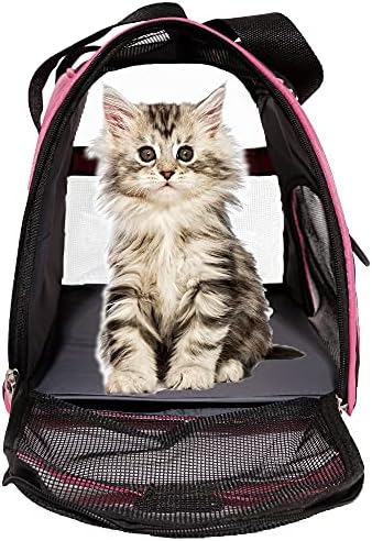 MuchL Cat Carrier for Cats Soft-Sided Travel Pat Carrier for Cat with Wooden Padding Board Airline Approved Lightweight Comfortable Cat Bag for