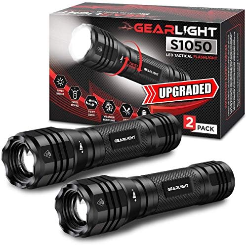 GearLight S1050 LED Flashlight High Lumens - for Camping, Hiking