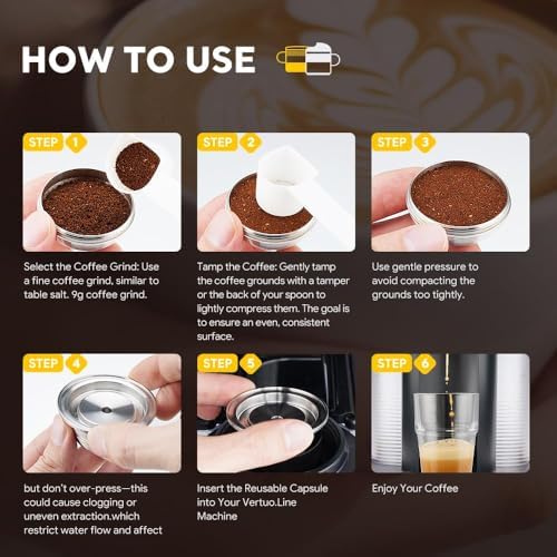 Stainless Steel Reusable Coffee Capsule, Metal Refillable Coffee Pod Brewing Espresso 70ML/2.40Z(SMALL), Compatible with N-espresso Ver-tuoPlus XN903/XN900 / Vertuo-line GCA1/ENV135/ENV150