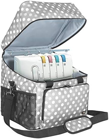 LUXJA Serger Machine Carrying Case with Bottom Wooden Board, Gray