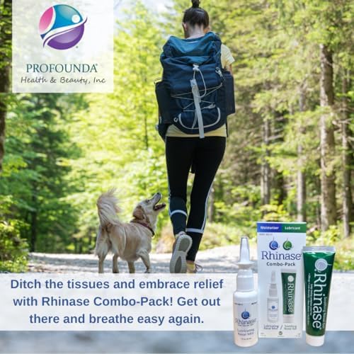 Rhinase Nasal Care Combo Pack - Nasal Gel (1 oz) & Saline Spray (1 oz) for Dryness, Allergy Relief & Nosebleed Prevention, Aloe-Free & pH Balanced