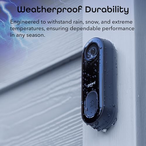 Geeni Smart Video Doorbell, 1080p HD, Motion Detection, Night Vision, Two-Way Audio, Weather-Resistant, Wired Installation