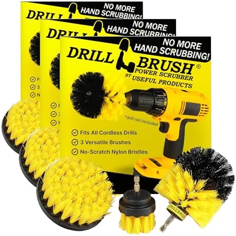 Drillbrush Drill Brush Attachment Set for Bathroom, Tile & Grout Cleaning | Power Scrubber Brush Kit for Bathtub & Shower - All-Purpose Household Cleaning Brushes for Drill - Electric Grout Cleaner Kit