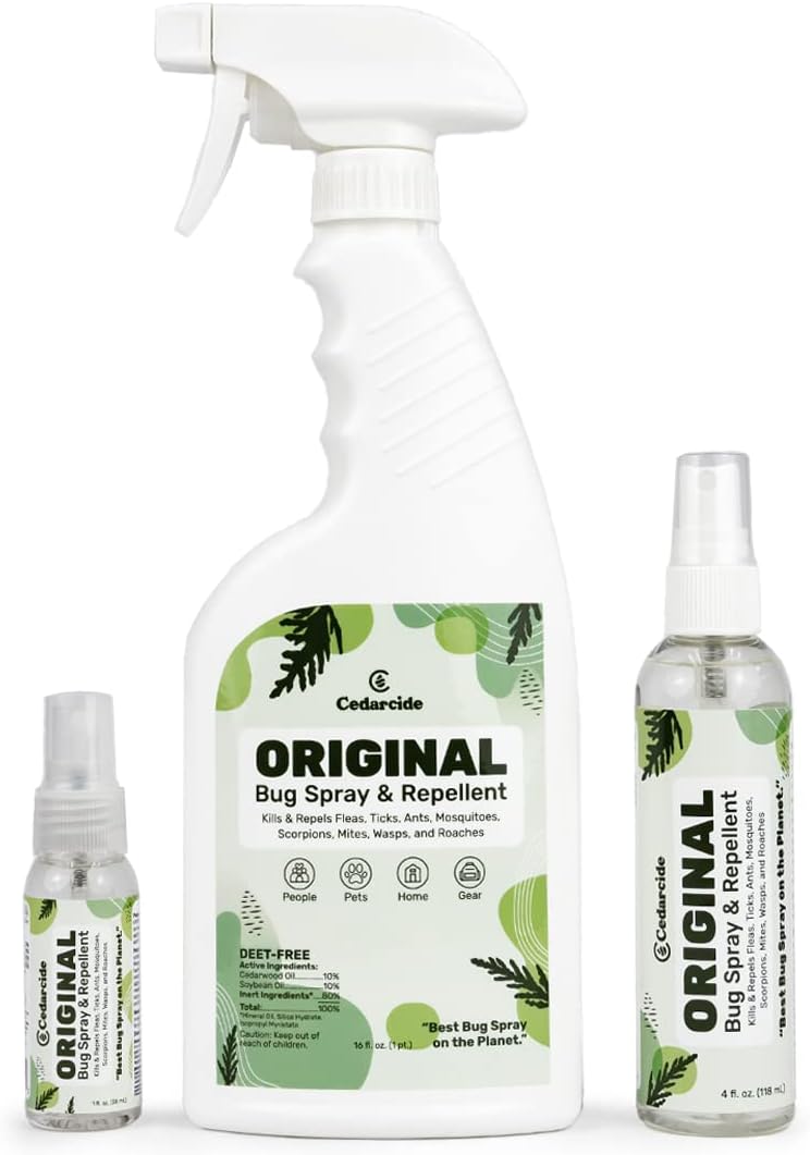 Cedarcide Original Bug Spray | Repel & Kill Fleas, Ticks, Mosquitoes, Mites, Ants & Chiggers | for use on People