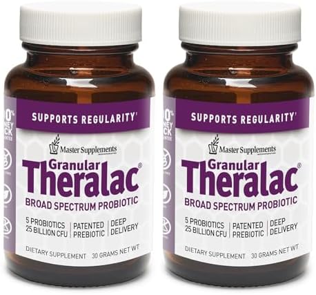 Master Supplements Granular Theralac - 1.05 oz - Multi-Strain Probiotic Powder for Optimal Gut Health - Great for Kids - Vegan, Gluten Free - 40 Servings