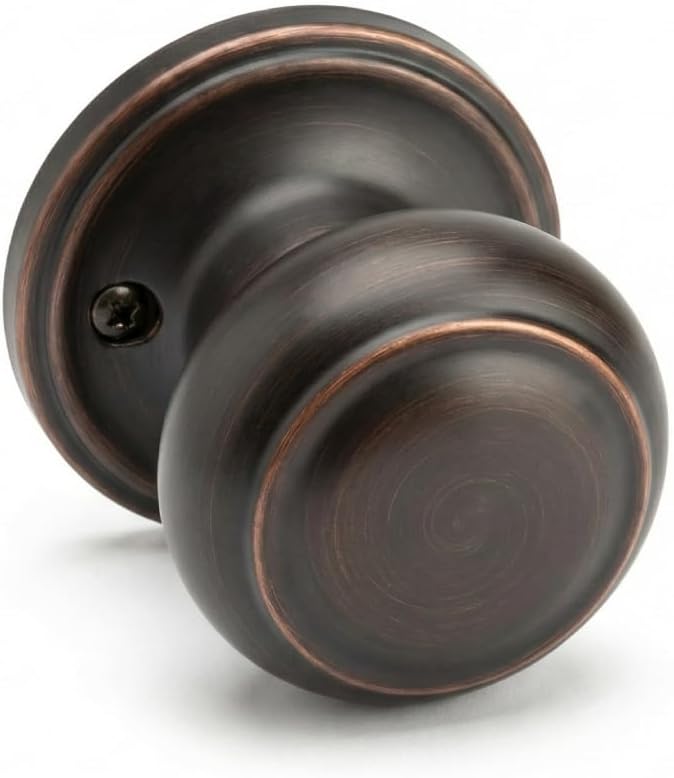 Copper Creek Colonial Privacy Interior Door Knob – ANSI Grade-3 Certified, Modern Heavy Duty Handle, Easy Install and Reversible for Bedroom, Bathroom and Closets – Satin Stainless (1 Pack)