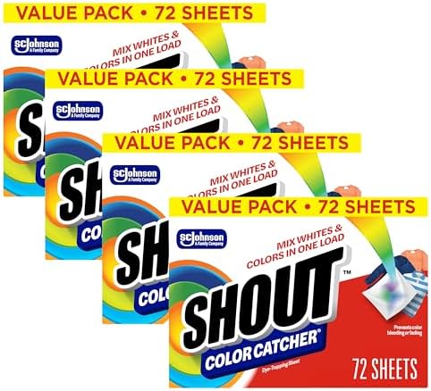Shout Color Catcher Sheets for Laundry, Maintains Clothes Original Colors, 72 Count