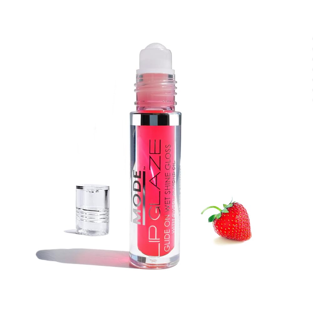 MODE Lip Glaze Cotton Candy Flavored Lip Gloss, Hydrating Sheer Wet Shine, Skincare Fruit Oils