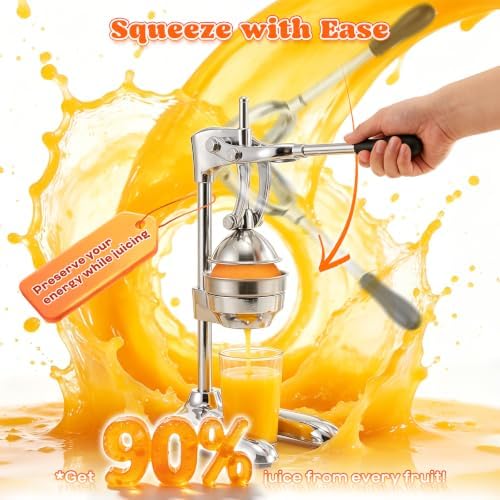 Moogiantgo Commercial Manual Juicer, Heavy Duty Hand Press Juice Extractor