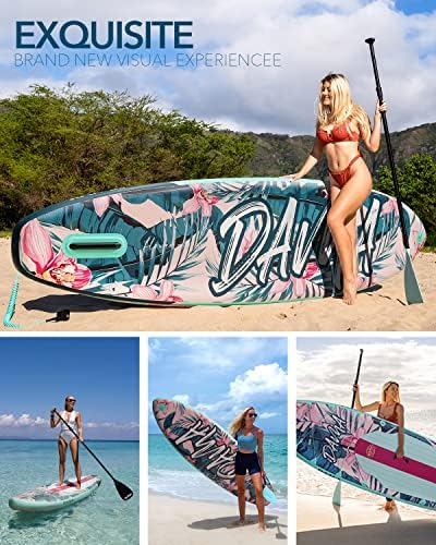 DAMA Inflatable Stand Up Paddle Boards for Adults w/Sup Board Accessories Hand Pump 4pcs Kayak Floating Paddle | Wide Stance