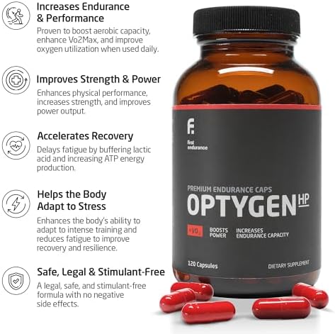 FIRST ENDURANCE OptygenHP - Premium Endurance Supplement | Boost Power | Increase Performance and Endurance | Improves Oxygen Utilization| 120