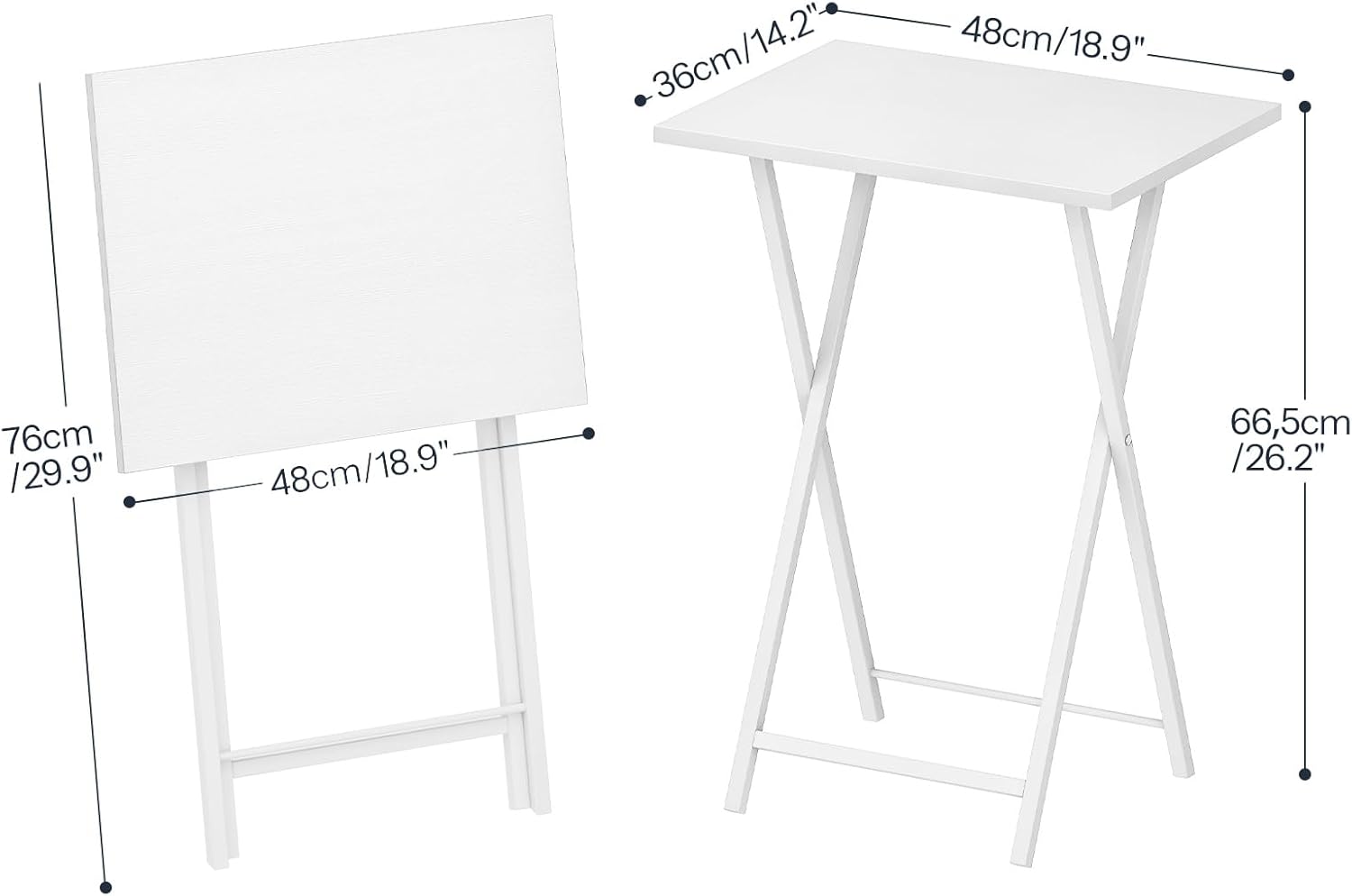 HOOBRO Folding TV Table, TV Tray, Stable Snack Table for Small Space, Portable Sofaside Desk, Easy Assembly and Storage