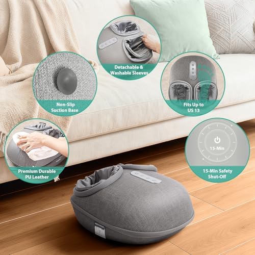 Medcursor Foot Massager with Heat - Shiatsu Feet Massage Machine Delivers Relief for Tired Muscles & Plantar, Deep Kneading Therapy