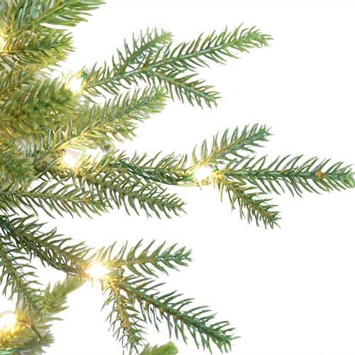 Puleo International 7.5 Foot Pre-Lit Alberta Spruce Artificial Christmas Tree with 1,000 Warm White LED Lights