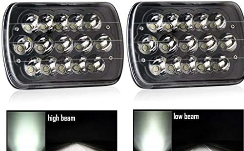 1 pair of 7x6 5x7 BLACK LED Headlights H6054 Lamps replacements