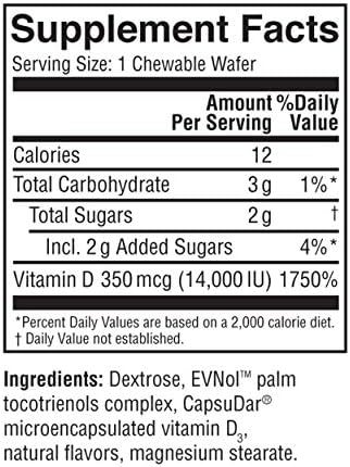 Replesta NX 14,000 IU Vitamin D3 Cholecalciferol, for Vitamin D Deficiency, Once-Weekly Chewable Wafer, Non-GMO, Natural Orange Flavor, 8 Tablets