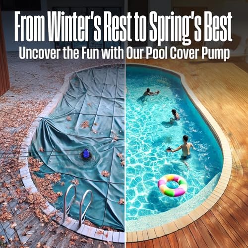 Westinghouse - 1/4 HP Pool Cover Pump, Automatic Submersible Pump with 25ft Power Cord, 1800 GPH Water Removal for Pool, Hot Tubs