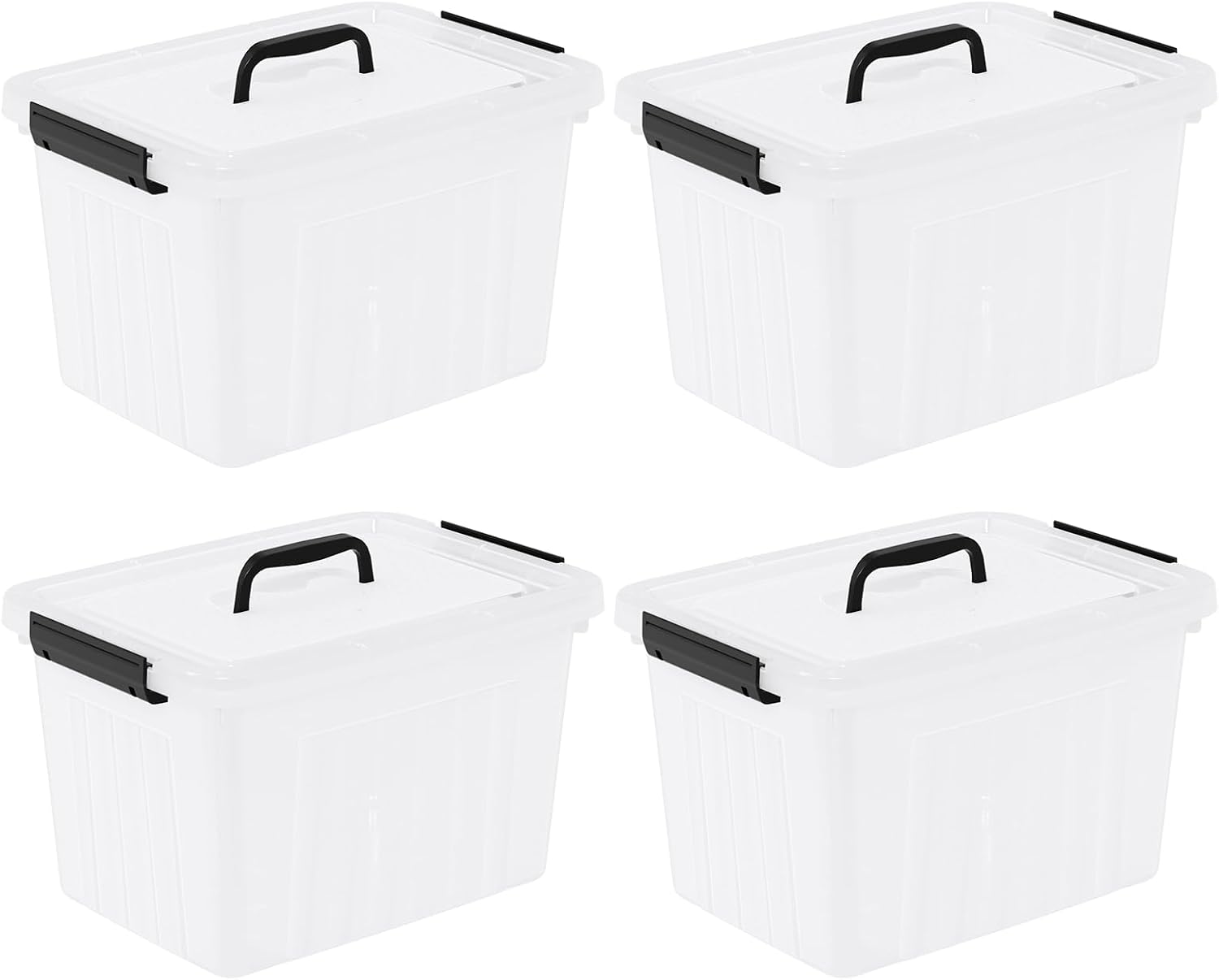 30L Plastic Storage Bin with Lid, Stackable Clear Container
