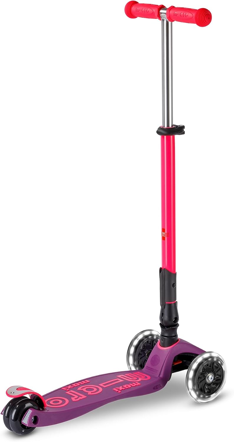 Micro Kickboard | Maxi Foldable LED Kids Scooter for Ages 5-12 | Children