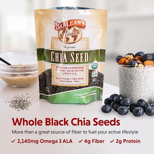 Barlean's Forti-Flax Organic Ground Flaxseed, Omega-3 Fiber, 16oz, 2-Pack | Ground whole raw flax seeds, Lignans, ALA omega-3, Fiber, Non-GMO, Vegan, For smoothies, baking, oatmeal & yogurt