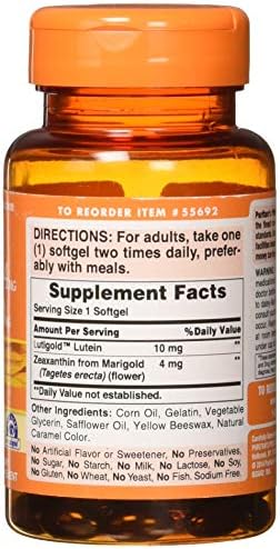 Puritan's Pride Zeaxanthin 4mg with Lutigold™ Lutein 10mg Carotenoids