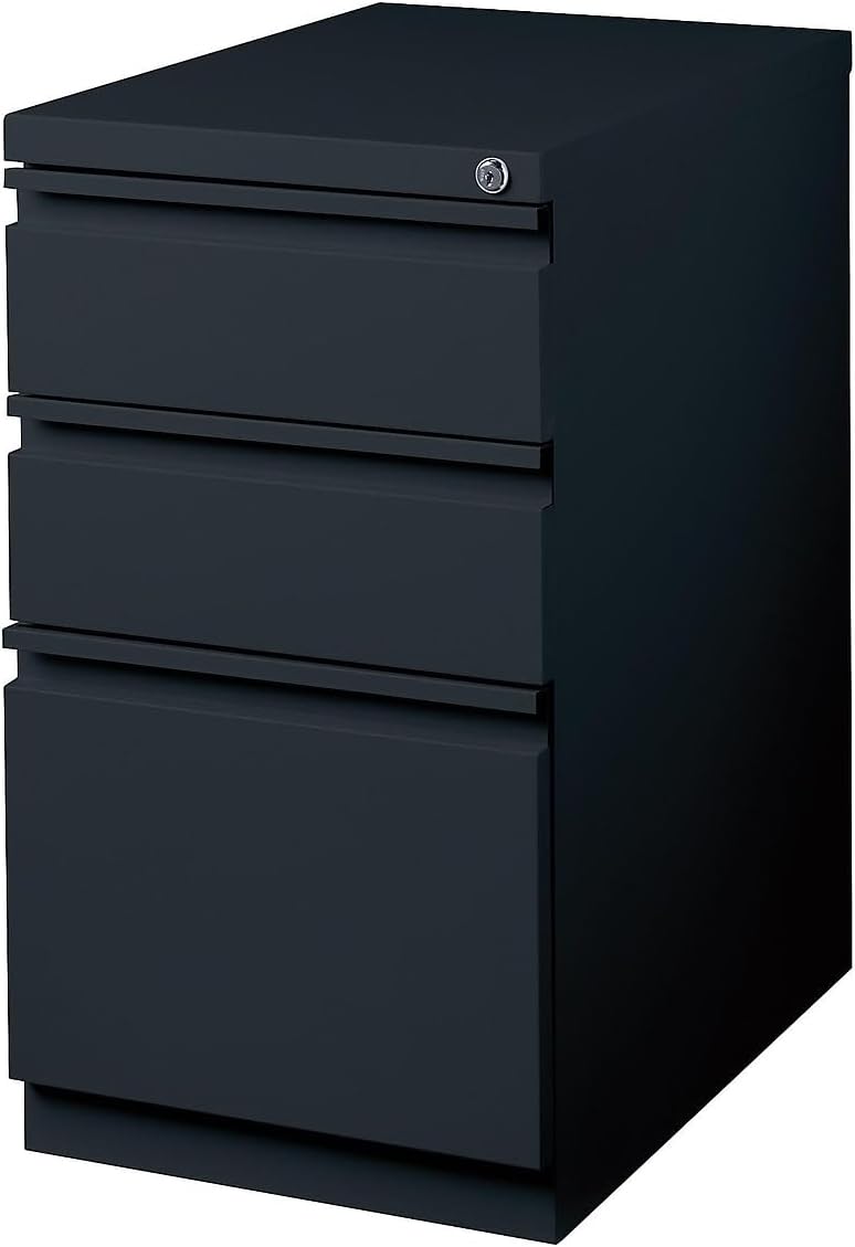 Staples 3-Drawer Vertical File Cabinet, Letter Size Documents, Lockable, 19.88" D x 15" W x 27.75" H, Black