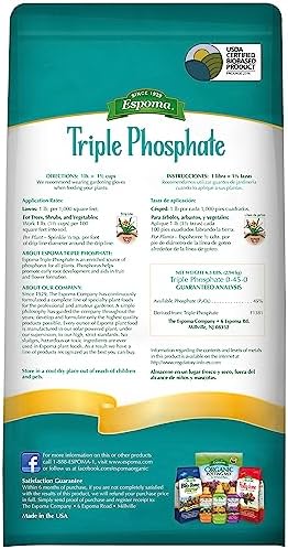 Espoma Triple Phosphate Fertilizer 0-45-0, 6.5lb. Bag, Promotes Root Growth and Blooming in All Flowering Plants, Trees, Shrubs