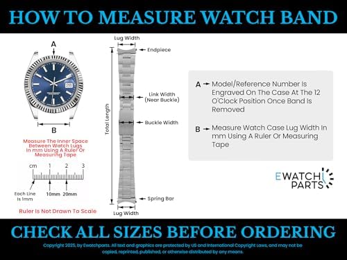 Ewatchparts 20mm Watch Band Solid Link Compatible With Omega Bracelet Speedmaster Moonwatch 3570 1861 Stainless Steel