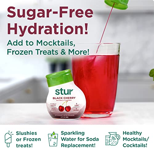 Stur Liquid Water Enhancer | Blue & Blackberry | Naturally Sweetened | High in Vitamin C & Antioxidants | Sugar Free | Zero Calories | Keto | Vegan | 5 Bottles, Makes 120 Drinks
