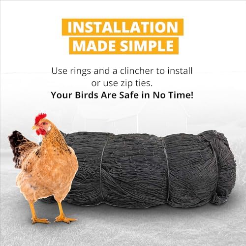 Stromberg’s 2” Mesh Heavy Duty Knotted Aviary Netting, UV Resistant Polyethylene Fiber for Game Birds, Pheasants & Poultry, 85 Lbs Break Strength Durable Against Weather and Predators, Size 25' x 50'