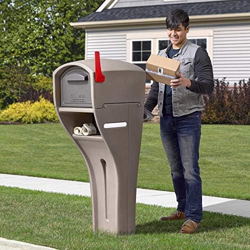 Step2 MailMaster Extra Large Mailbox & Post, Weather Resistant, Large Outdoor Mailboxes, Made of Durable Plastic, Easy to Install, Flag Included