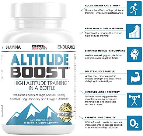 #1 Endurance Supplement - Mimics the Effects of High Altitude Training - Increases Lung Capacity and Oxygen Efficiency, 60 Tablets