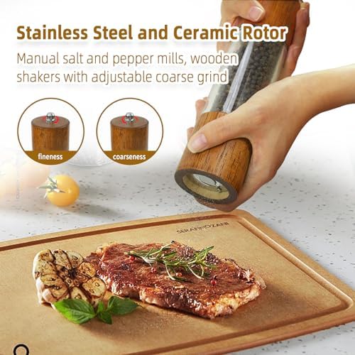 XWXO Premium Acrylic Salt and Pepper Grinder Set -8 Inches-Pack of 2