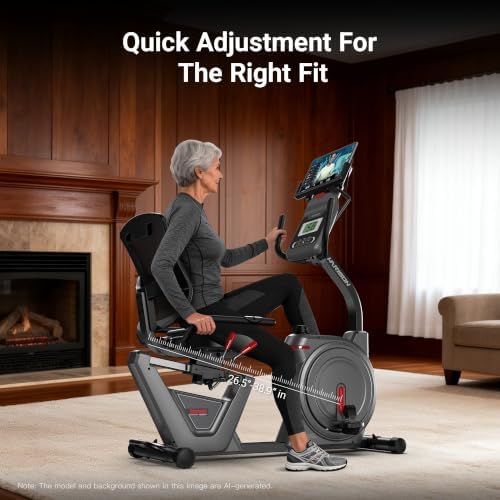 Recumbent Exercise Bike for Home and Seniors, 450 LB Capacity | Comfortable Seat, Easy Step-Through Frame and Quiet Magnetic Resistance for Smooth